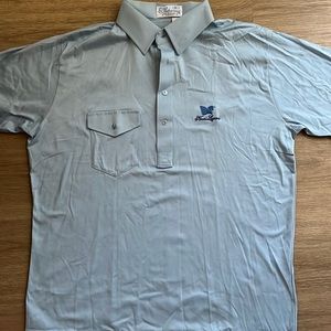 Mens Golf shirt 100%cotton light blue golf shirt